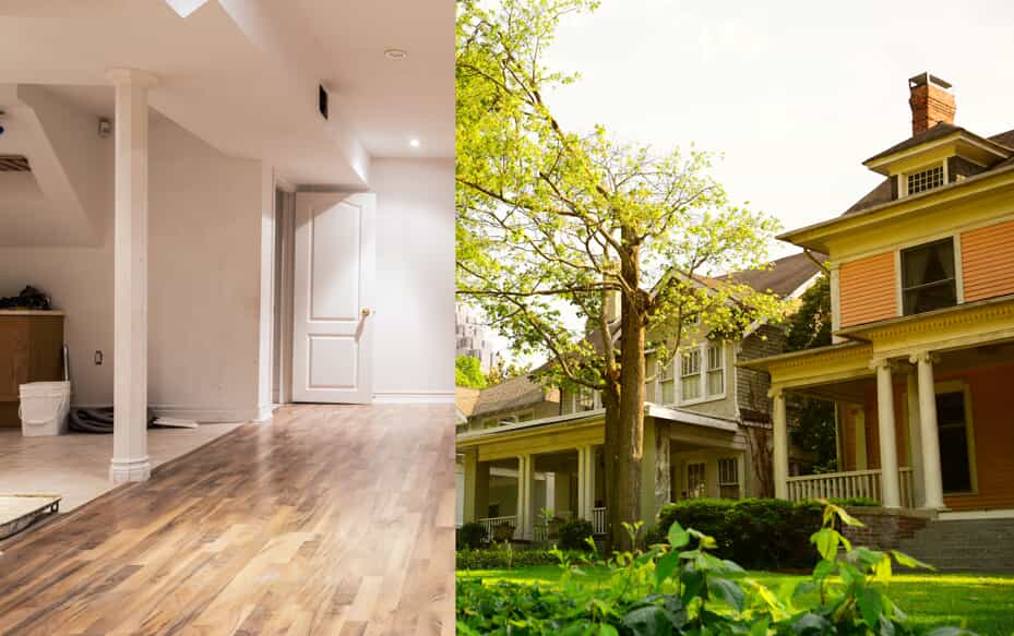 a house with trees in the background